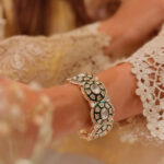 Polki meena scallop bangle